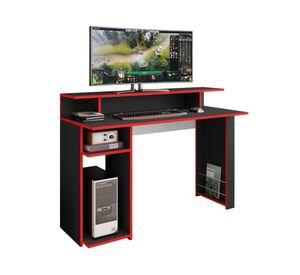 Escritorio gamer 1 espacio Inspire negro/rojo