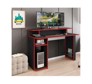 Escritorio gamer 1 espacio Inspire negro/rojo