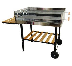 Parrilla carbón con ruedas IGFLQ01A gris
