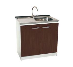 Mueble base lavaplatos 80 cm izquierdo MUE-KCO80/661BI0 blanco/café Tebisa.