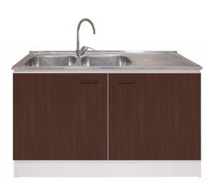 Mueble base lavaplatos 120 cm derecho MUE-KCO120/661BD blanco/café Tebisa.