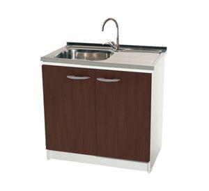 Mueble base lavaplatos 100 cm derecho MUE-KCO100/661BD blanco/café Tebisa.