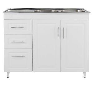 Kit mueble lavaplatos 120x50 cm izquierdo PI120 blanco