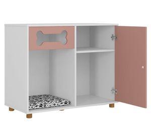 Buffet mascota 1 puerta Dog blanco/rosa