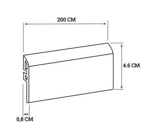 Cubre junta reductor PVC MGCR8065-5 46 mm 0.8x200 cm cedro