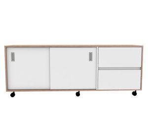 Rack TV 70" Nash melamina blanco olmo