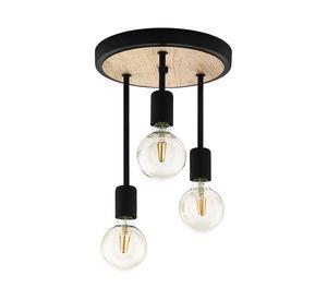 Lámpara techo 60W E27 3L Wilmcote negro/café