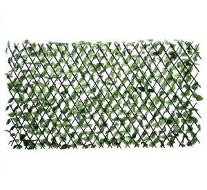 Valla artificial de pared Laurel verde 100x120 cm