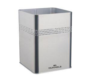 Papelero cuadrado metálico 18.5 litros plateado