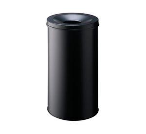 Papelero metal 60 litros tapa extintora negro