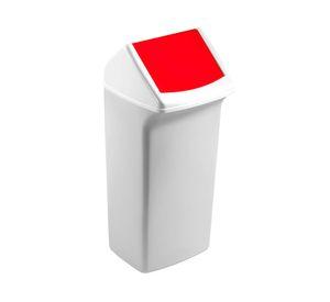Basurero 40 litros tapa abatible Durabin rojo