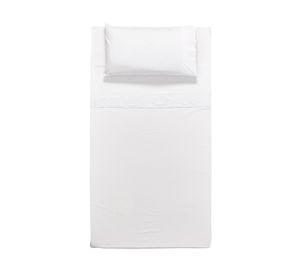 Juego sábanas 200 hilos 1.5 plazas Broderia Málaga blanco