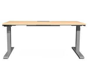 Escritorio el茅ctrico dual con pasacables Cosmo natural/gris 180x70x71.5-120.5 cm