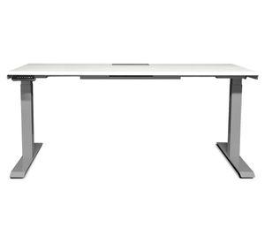 Escritorio el茅ctrico dual con pasacables Cosmo blanco/gris 180x70x71.5-120.5 cm