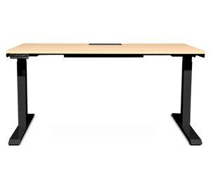 Escritorio el茅ctrico dual con pasacables Cosmo natural/negro 160x70x71.5-120.5 cm
