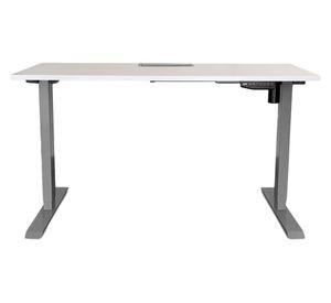Escritorio eléctrico con pasacables Cosmo blanco/gris 140x60x73.5-123.5 cm