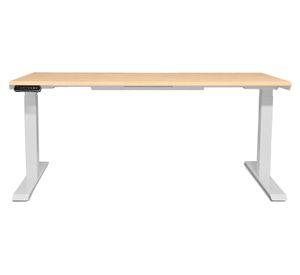Escritorio el茅ctrico dual Cosmo natural/blanco 180x70x71.5-120.5 cm