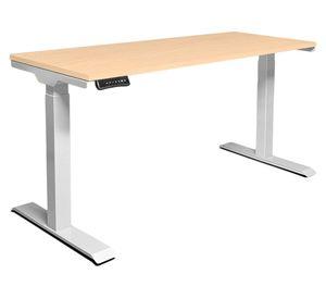 Escritorio el茅ctrico dual Cosmo natural/blanco 180x70x71.5-120.5 cm