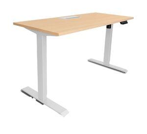 Escritorio el茅ctrico con pasacables Cosmo natural/blanco 120x60x73.5-123.5 cm