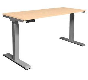 Escritorio el茅ctrico dual Cosmo natural/gris 180x70x71.5-120.5 cm