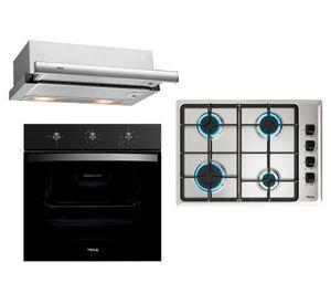 Kit empotrable horno HBB-5360 FBK 67 lt + encimera HLX 540 KBB0C IX + campanaTL 6310