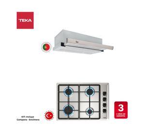Kit empotrable encimera GL HLX 540 KBB0C IX 4 quemadores + campana TL 6310