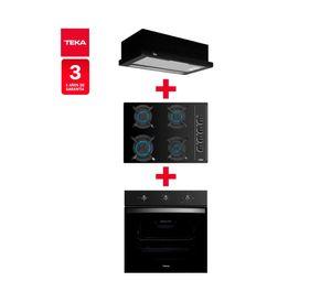 Kit empotrable Horno HBB-5360 FBK 67 lt + encimera GBC 64003 KBB 4 quemadores + camapna TL 6310