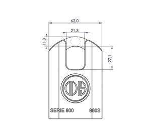 Candado Serie 800 860S con hombros 60 mm