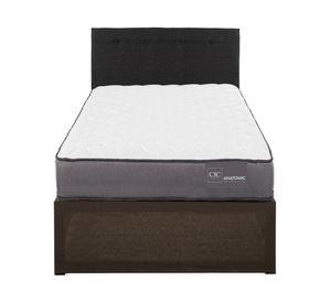 Cama metálica Iron Smart Anatomic 1.5 plazas + respaldo Black + faldón