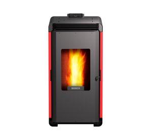 Estufa a pellet Hera+ rojo 9000 W + kit de instalación interior