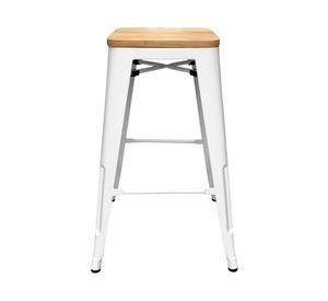 Taburete Tolix 66 blanco/natural Form Design