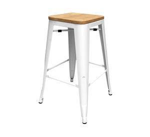 Taburete Tolix 66 blanco/natural Form Design
