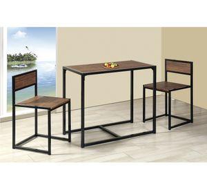 Comedor 2 sillas Chelsea castaño Idetex