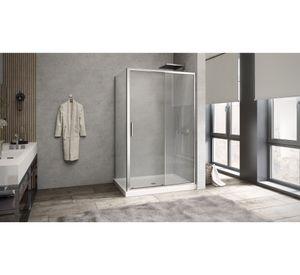 Mampara Premium perfil cromado 190x150x3.5 cm