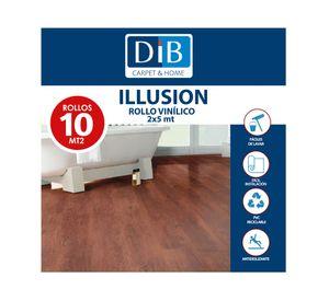 Rollo piso linóleo Ilusión 3406 café 0.5 mm 10 m2