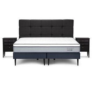 Cama europea 2 plazas base dividida Indie + set Issey grafito