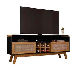 Rack TV 65'' Larimar negro/canela ratán