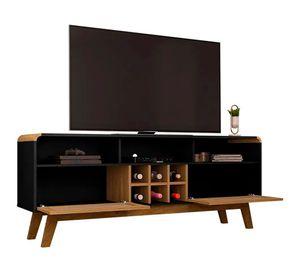 Rack TV 65'' Larimar negro/canela ratán