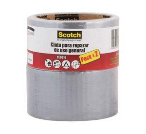Cinta de tela duct tape Para Reparar 48 mm&nbsp;x 9.1 m&nbsp;gris 2 unidades