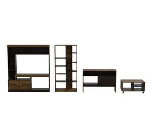 Set TV 55" biblioteca Classic caramelo wengue