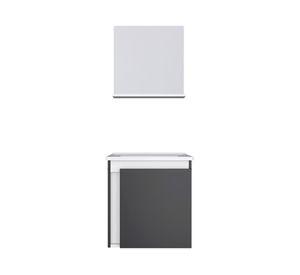 Mueble base vanitorio aéreo con espejo Ónix 42x37x32 cm negro