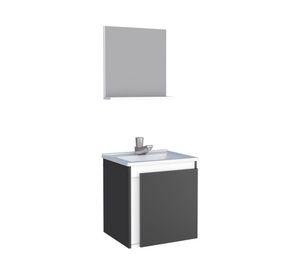 Mueble base vanitorio aéreo con espejo Ónix 42x37x32 cm negro