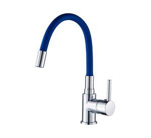 Monomando lavaplatos flexible azul