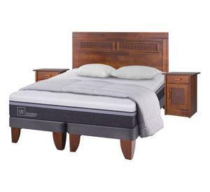 Cama europea king Ortopedic advance + set Milán + almohadas + plumón Cic