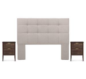 Respaldo 2 plazas + velador Issey niebla