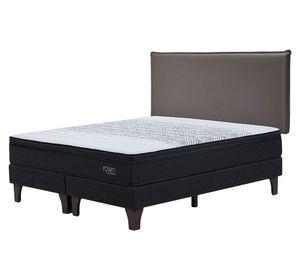 Cama europea Tempo 2 plazas base dividida + respaldo Maurice chocolate