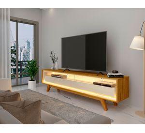 Rack TV 55" Requinte luces LED natural/off white