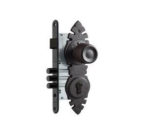 Cerradura embutir pomo acceso Urbano rústica negro martillado Poli
