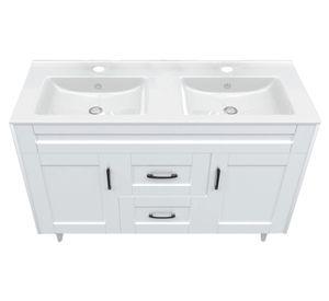 Mueble vanitorio 120 cm BM-Deluxe-D120SKB+P1 blanco Domsa
