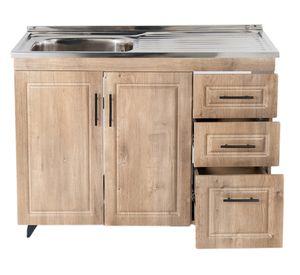 Mueble lavaplatos 50 cm + 4 espacios café Domsa